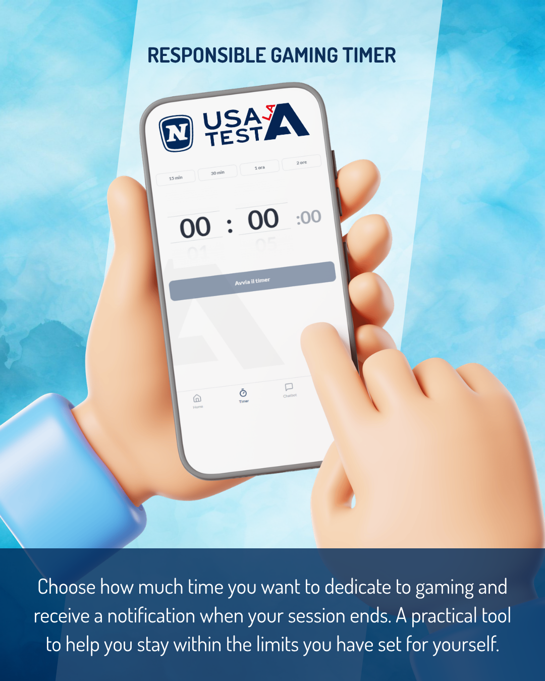 Usa La Testa App responsible gaming timer